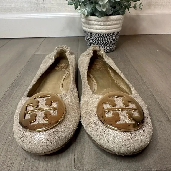 Tory Burch Gold Flats 6.5 - Picture 10 of 12